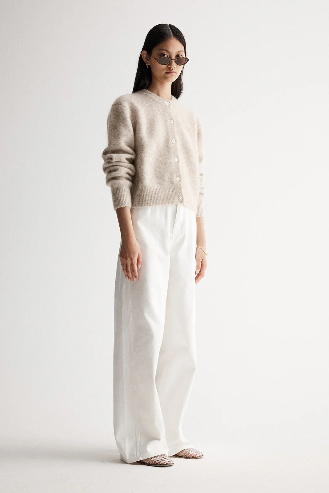 Elka - Abigail Knit Cardigan - Marle White