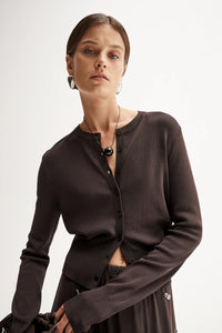 Elka - Victoria Knit Cardigan - Chocolate