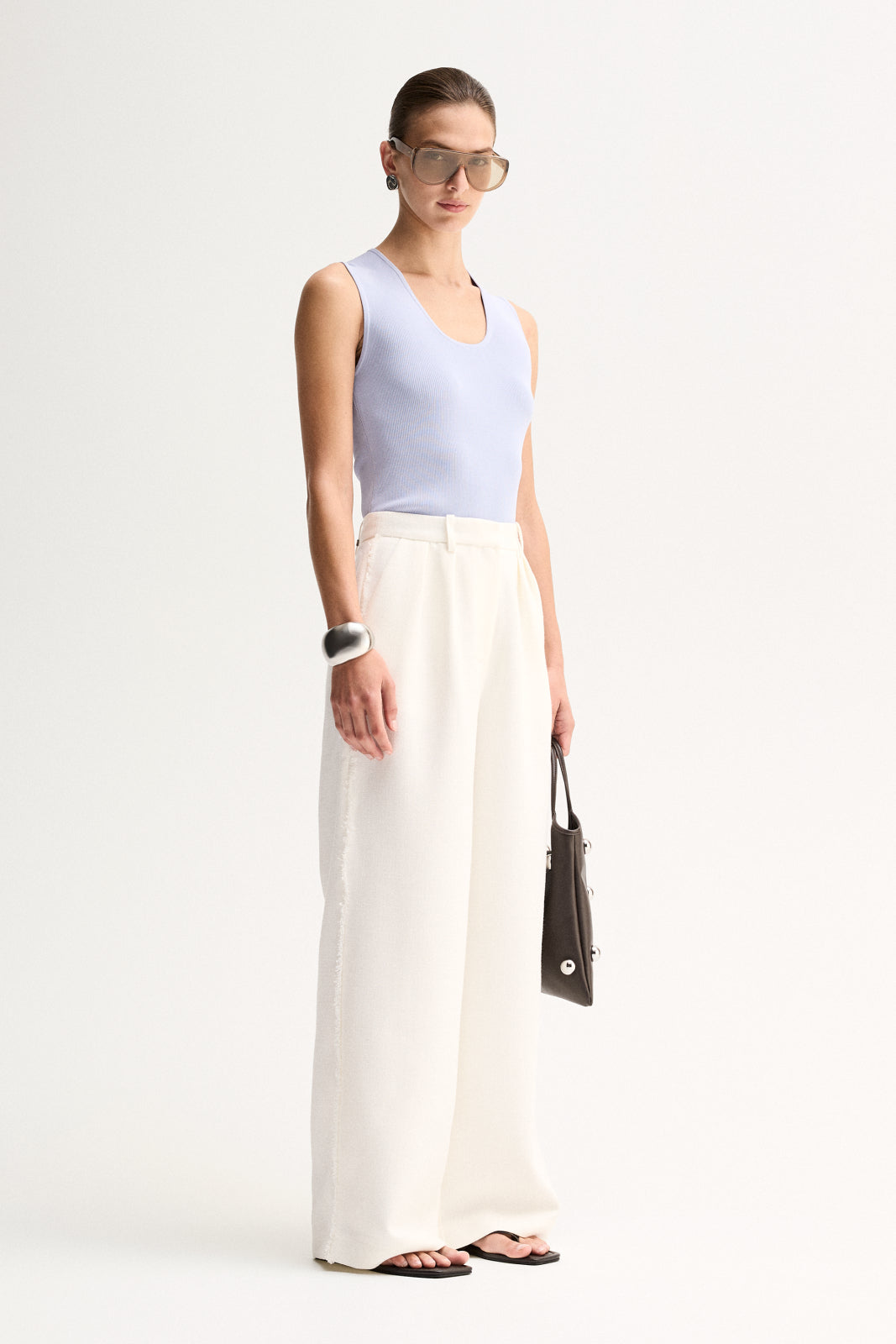 Elka - Hayes Knit Top - Pale Blue