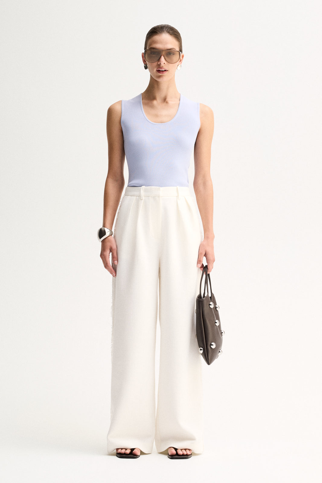 Elka - Hayes Knit Top - Pale Blue