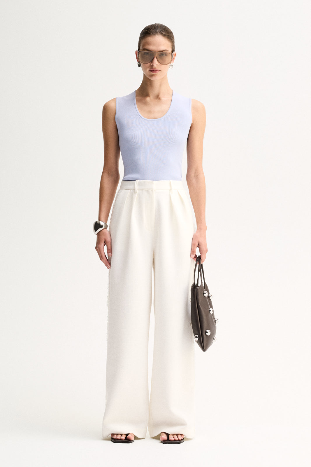 Elka - Hayes Knit Top - Pale Blue