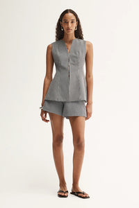 Elka - Tessa Vest in Black & White Gingham