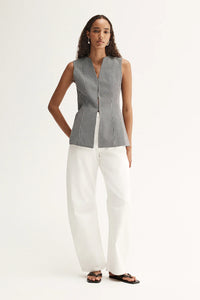 Elka - Tessa Vest in Black & White Gingham