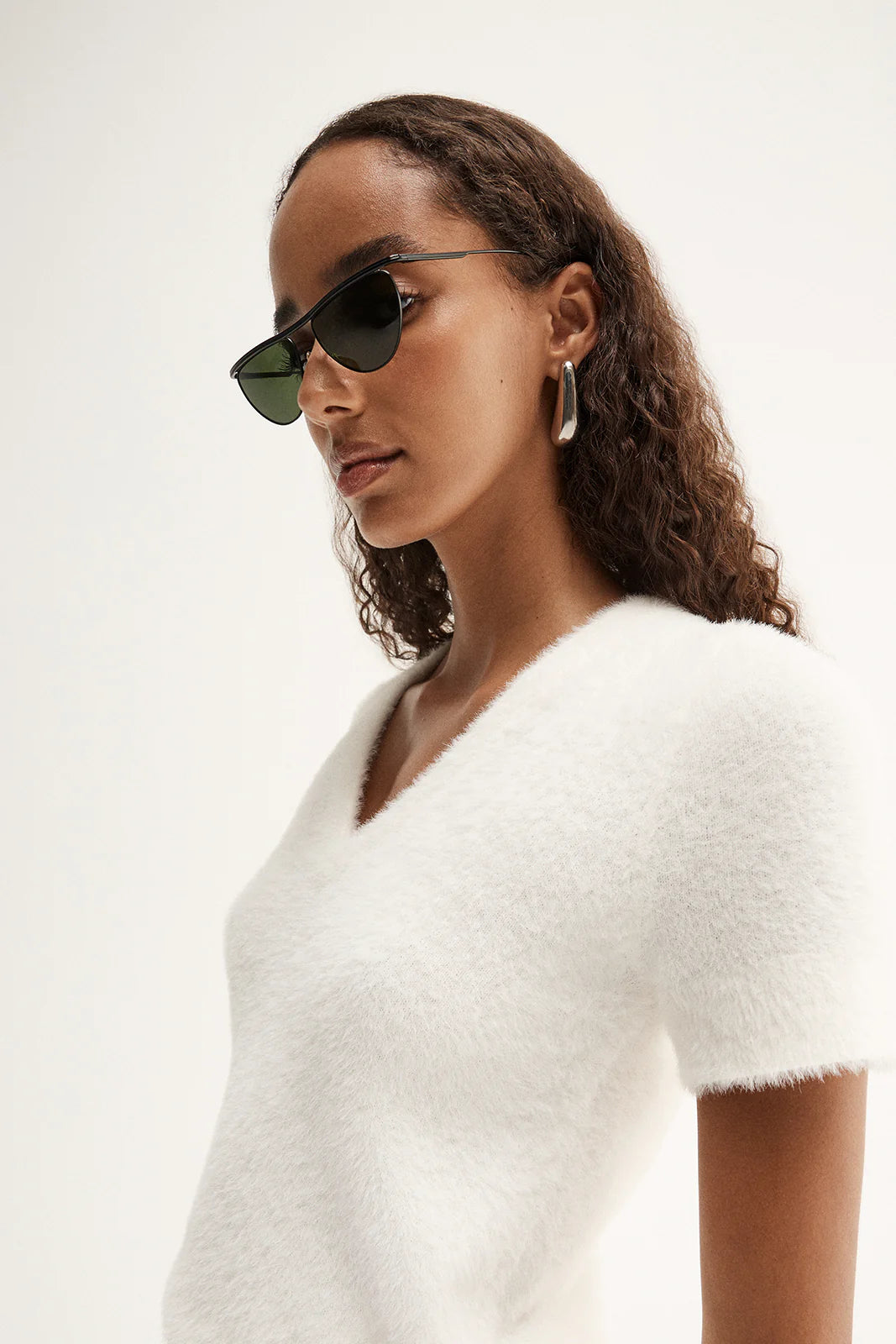 Elka - Landon Knit Top in White