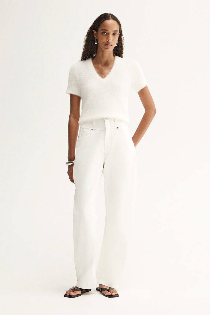 Elka - Landon Knit Top in White