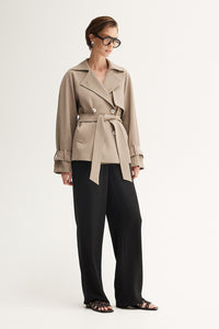 Elka - Selena Cropped Trench Coat - Taupe