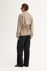 Elka - Selena Cropped Trench Coat - Taupe