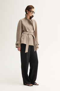 Elka - Selena Cropped Trench Coat - Taupe