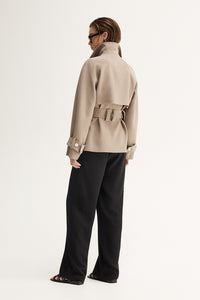 Elka - Selena Cropped Trench Coat - Taupe