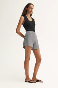 Elka - Tessa Short in Black & White Gingham