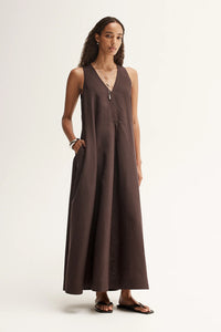 Elka - Mallory Maxi Dress in Chocolate