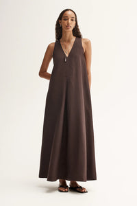 Elka - Mallory Maxi Dress in Chocolate