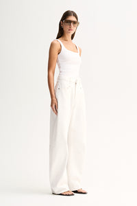 Elka - Silas Knit Top - White