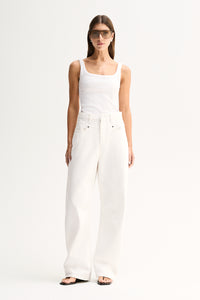 Elka - Silas Knit Top - White