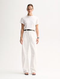 Elka Collective Zoe Tee in white - organic cotton boxy crew neck tee