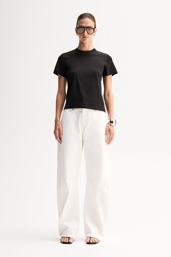 Elka Collective Zoe Tee in black - organic cotton boxy crew neck tee