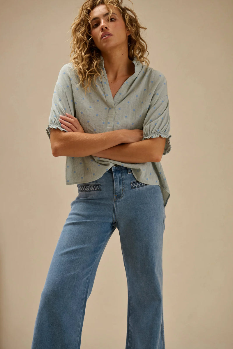 Kireina - Freya Jean  Plait Pocket - 70s Blue