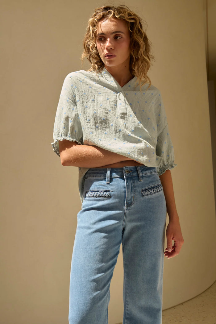 Kireina - Freya Jean  Plait Pocket - 70s Blue