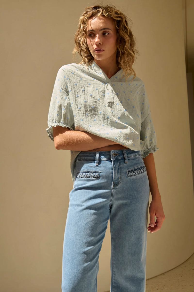 Kireina - Freya Jean  Plait Pocket - 70s Blue