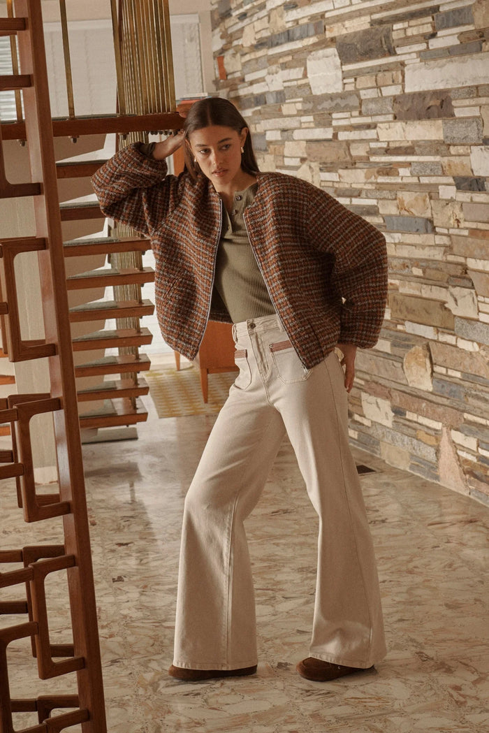 Kireina - Harper Jean in Sand with Leather Pocket