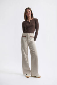 Kireina - Harper Jean in Sand with Leather Pocket