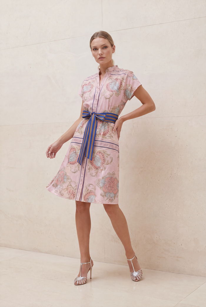 Lola Kate Cap Midi Dress in Neptune Pink