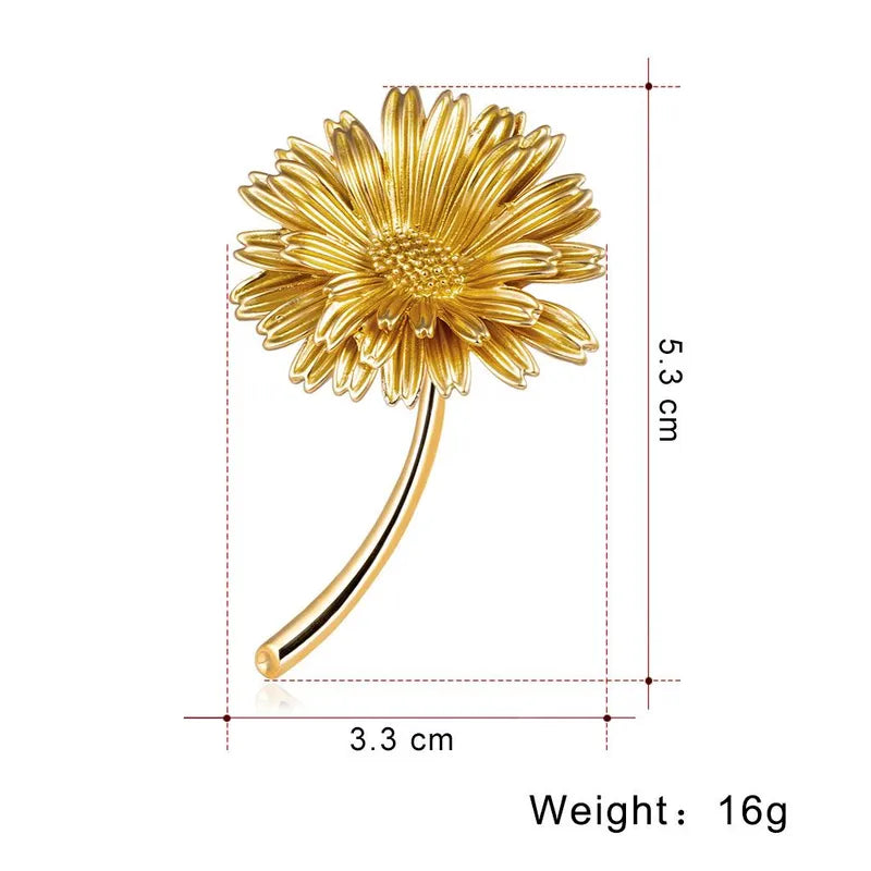 Flower Brooch - Gold