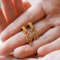 Crystal Shooting Star Drop Earrings in Gold