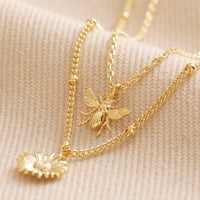 Set of 2 Daisy and Bee Necklaces