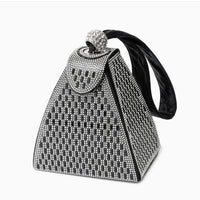 Pyramid Clutch Bag in Silver