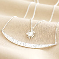 Sun and Moon Layered Necklace in Silver