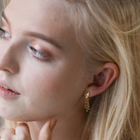 Crystal Shooting Star Drop Earrings in Gold