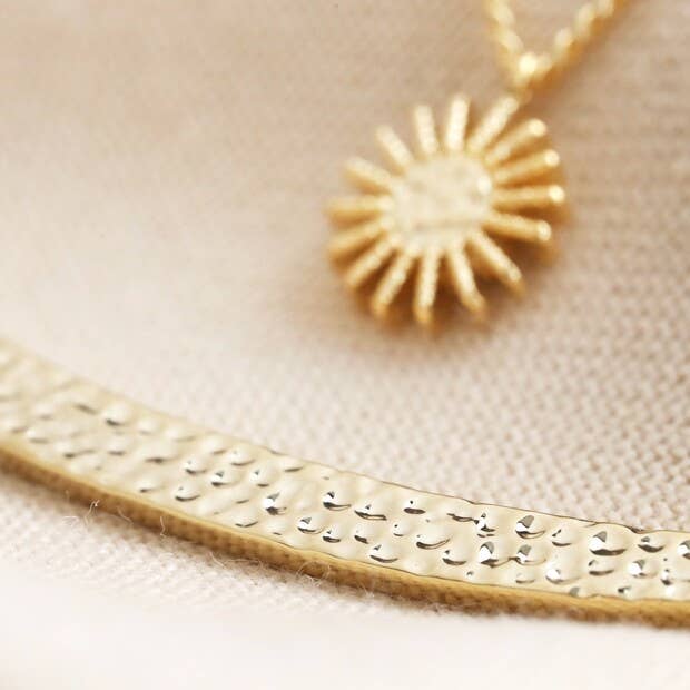 Sun and Moon Layered Necklace in Gold