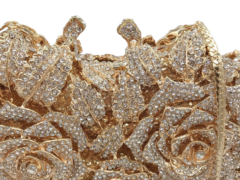 BellaRose Diamond Gold Clutch Bag