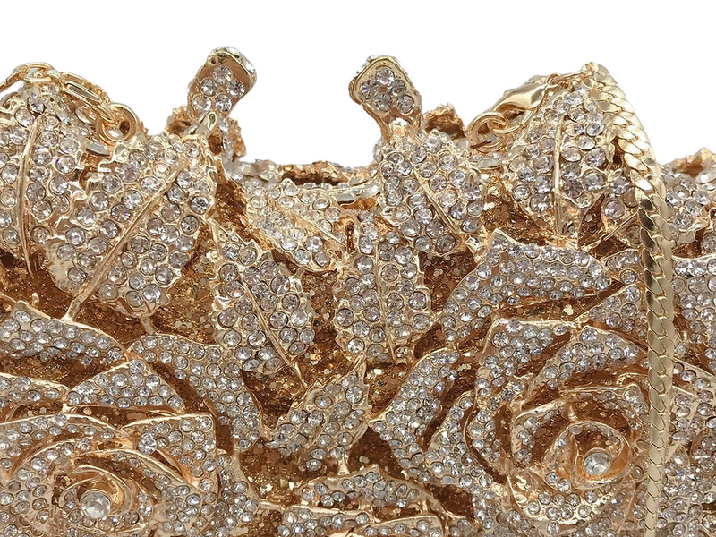 BellaRose Diamond Gold Clutch Bag