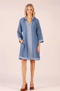 Lola - Allegra Cornflower Linen Midi
