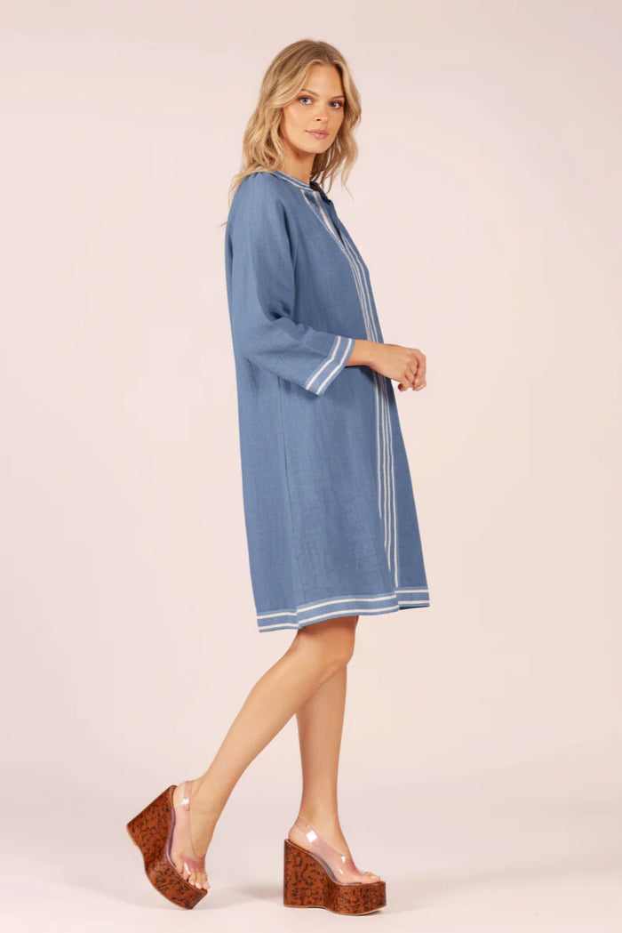 Lola - Allegra Cornflower Linen Midi