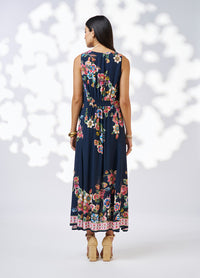 Loobies Story -  Mystic Rose Midi Dress Indigo Multi