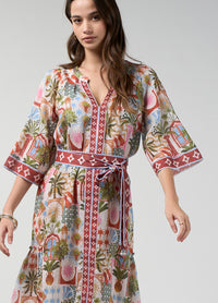 Loobies Story Jaffna Dress in Bone Multi - detail