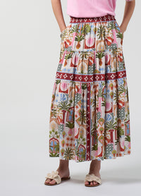 Loobies Story Jaffna Skirt in Bone Multi - detail
