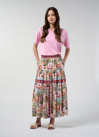 Loobies Story Jaffna Skirt in Bone Multi - front