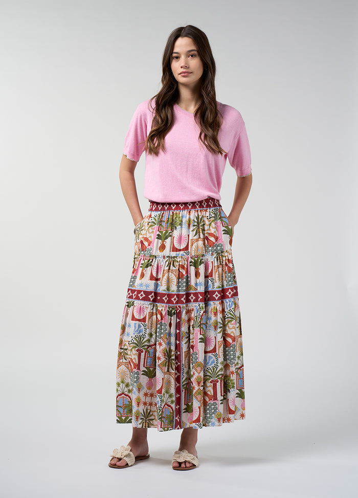 Loobies Story Jaffna Skirt in Bone Multi - front