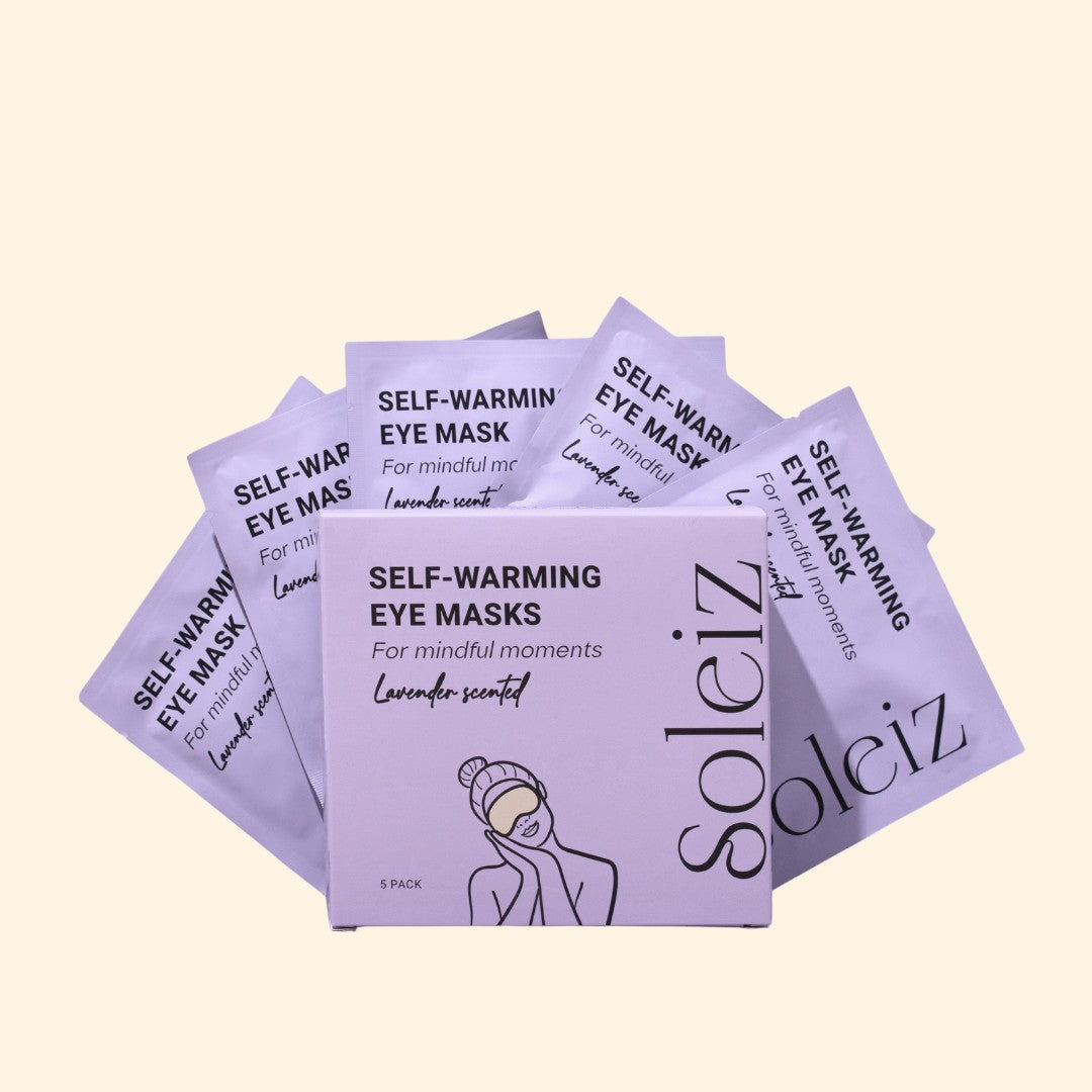 Soleiz Lavender self-warming eye mask box of 5