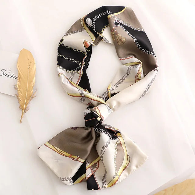 Designer 2 Way Silky Neck Scarf + Belt