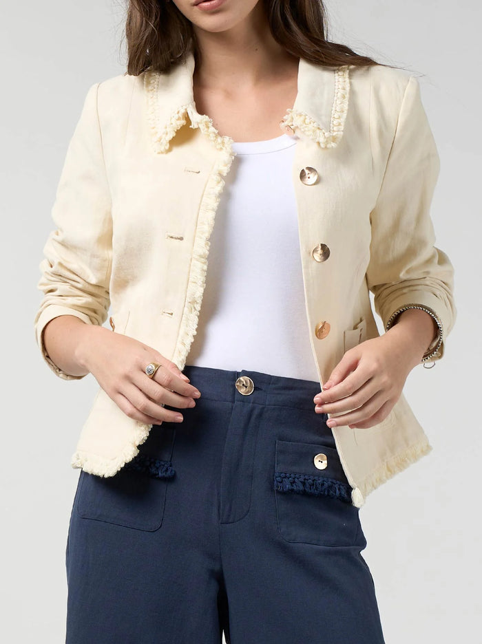 Loobies Story - Navi Linen Blend Jacket - Buttermilk