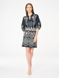 Moss & Spy Lucy Shift in Ink Ivory, front