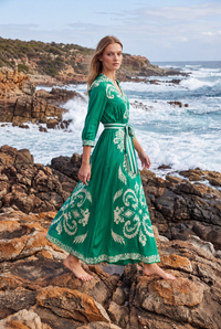 Lola Mary Silky Maxi Dress in Jewel Emerald