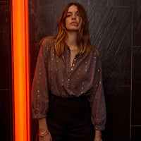 Ines 'Love Heart' Blouse - Charcoal