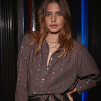 Ines 'Love Heart' Blouse - Charcoal