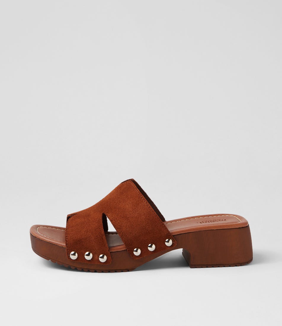 Mollini Cranberri brown suede platform sandal